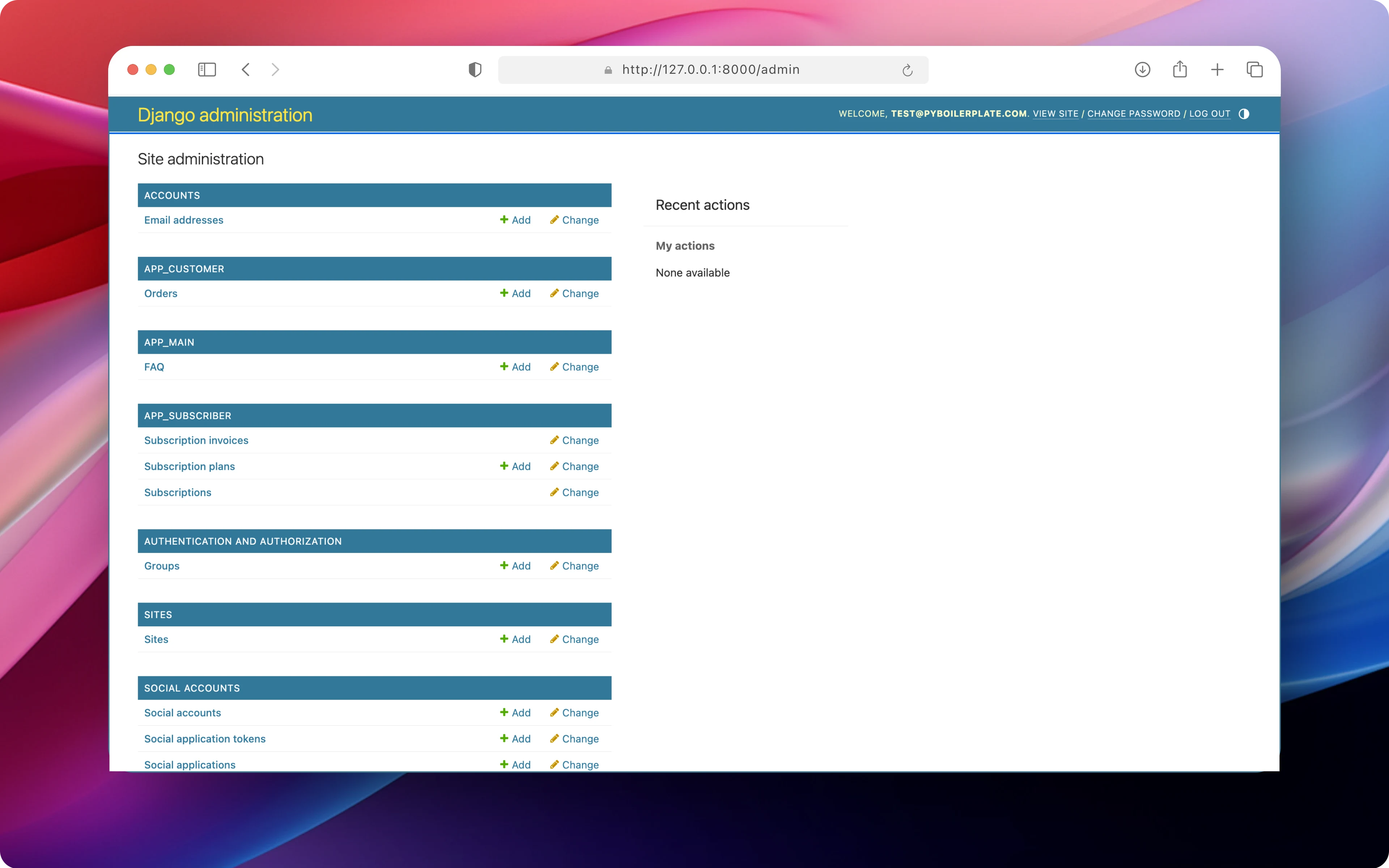 Django Admin Interface