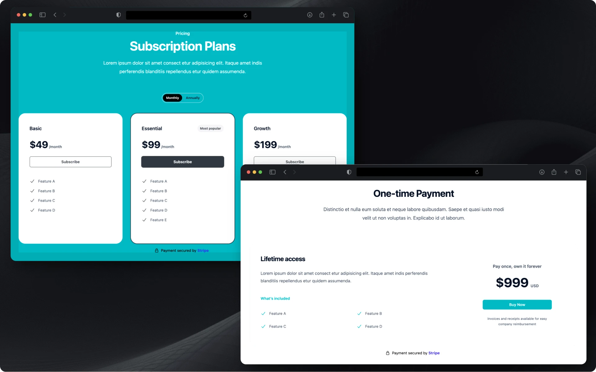 Payment and Pricing Plans